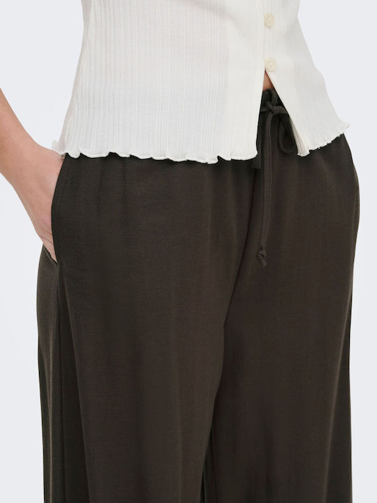 Women's Fabric Trousers Chocolate Brown