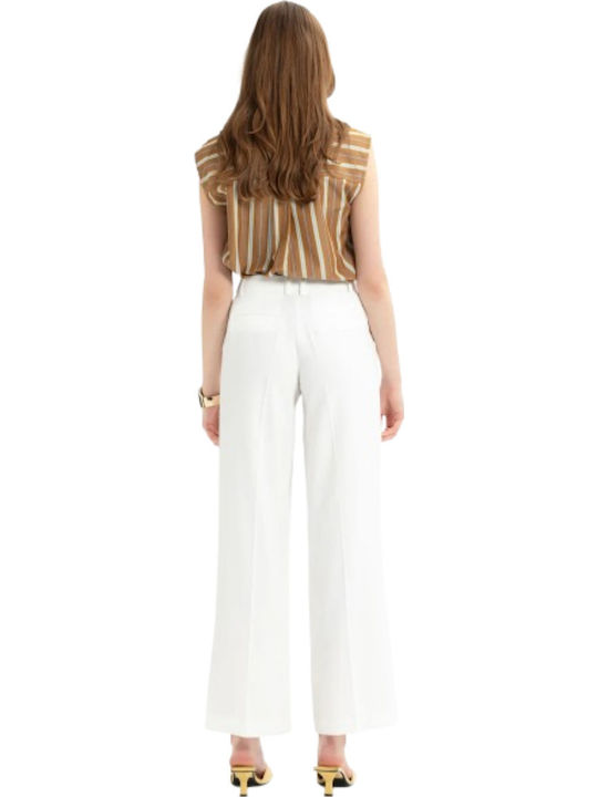 Women's Fabric Trousers White