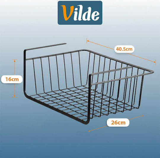 Vilde Pendant Metal Shelf 40.5x26x16cm Black