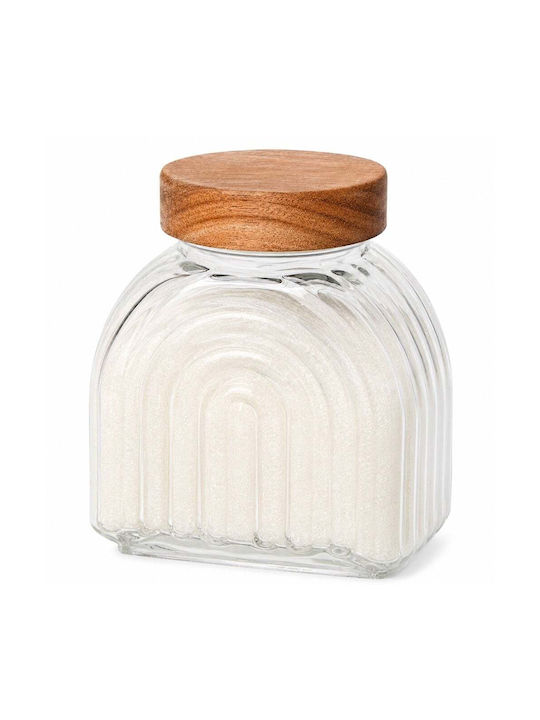 Glass Jar for Sugar Coffee Tea Cereals with Lid Brown 600ml 1 Piece
