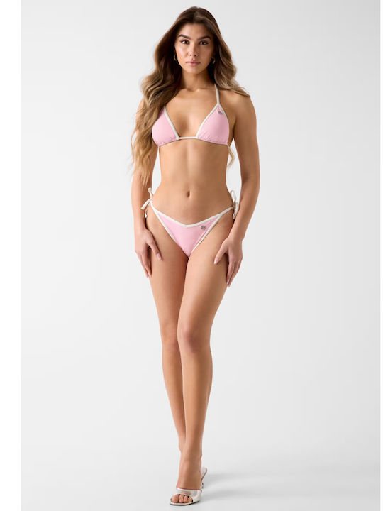 Bikini String με Κορδονάκια Ροζ