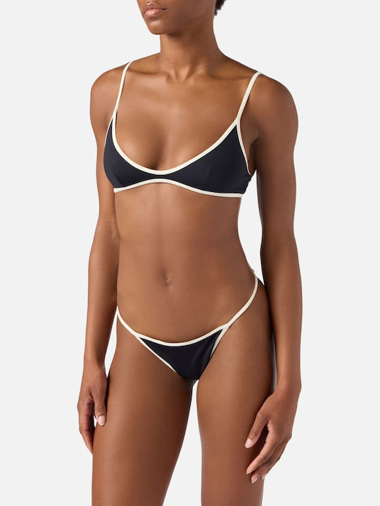 Bikini String με Κορδονάκια Black White