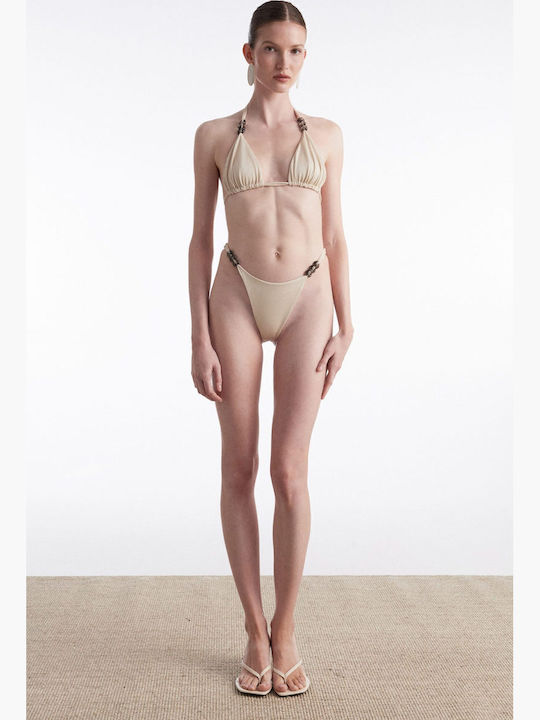 Set Bikini Beige Weiß