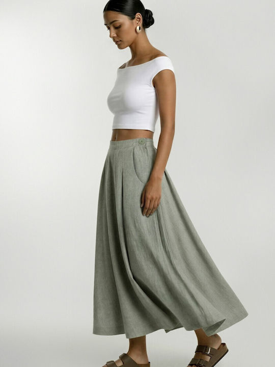 Midi Skirt Cloche Green