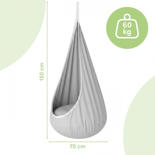 MalPlay Aufhängen Kinder Schaukel 70x150x28cm für 3+ Jahre Grau