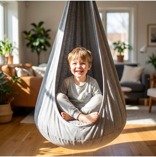 MalPlay Aufhängen Kinder Schaukel 70x150x28cm für 3+ Jahre Grau