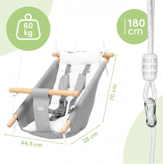 MalPlay Leagăn Atârnat Din Lemn 70x44.5x28cm Gri