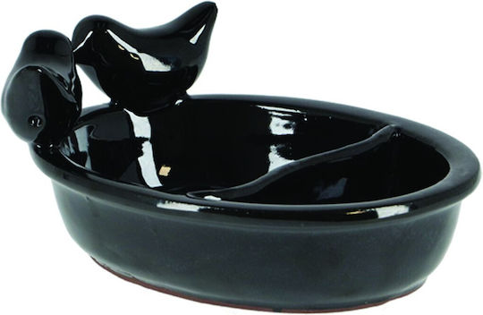 Keramische Schwarze Vogelfütterung
