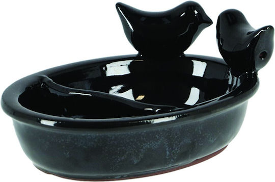 Keramische Schwarze Vogelfütterung
