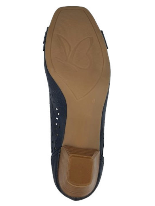 Pantofi cu toc din piele Albastre