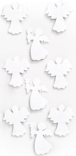 3d Glitter Stickers Angels Christmas 9pcs