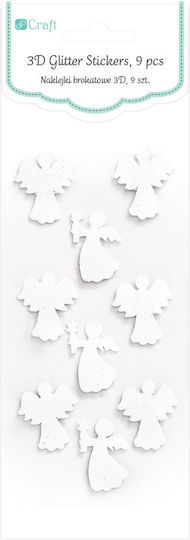 3d Glitter Stickers Angels Christmas 9pcs