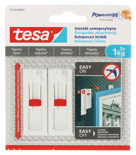 Tesa Adhesive Nail 1 Hanger with Sticker White