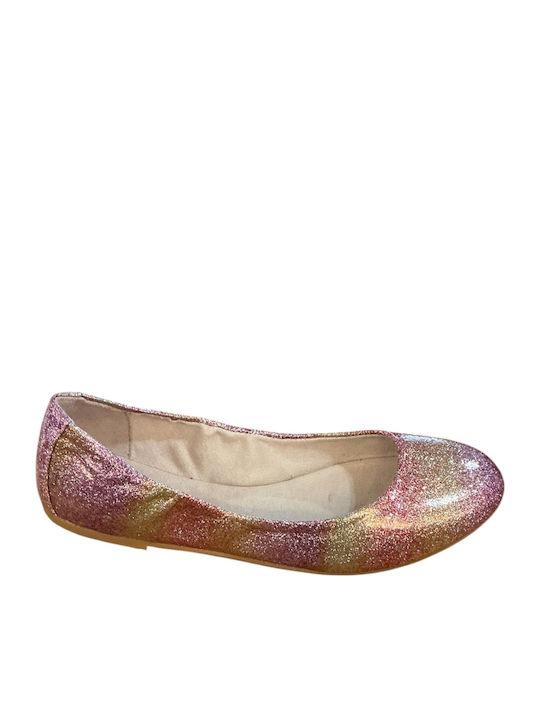Kids Pumps & Ballerinas with Hoop & Loop Closure Leather Rose Gold