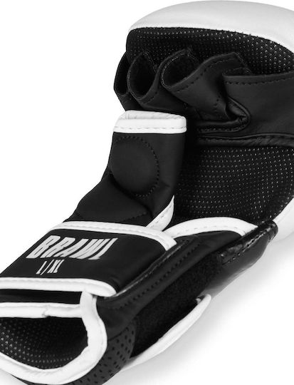 MMA Gloves Tapout Brawl MMA Sparring Gloves White Black