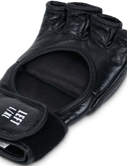 MMA Gloves Tapout Fearless Leather MMA Gloves Black White