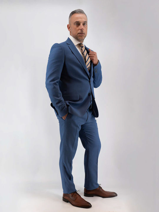 Men's Suit with Vest Blue Navy