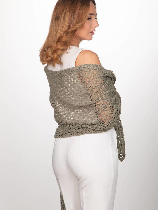 Women's Knitted Khaki Scarf