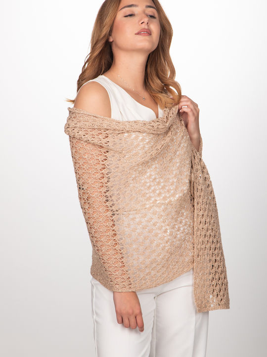 Women's Knitted Beige Scarf