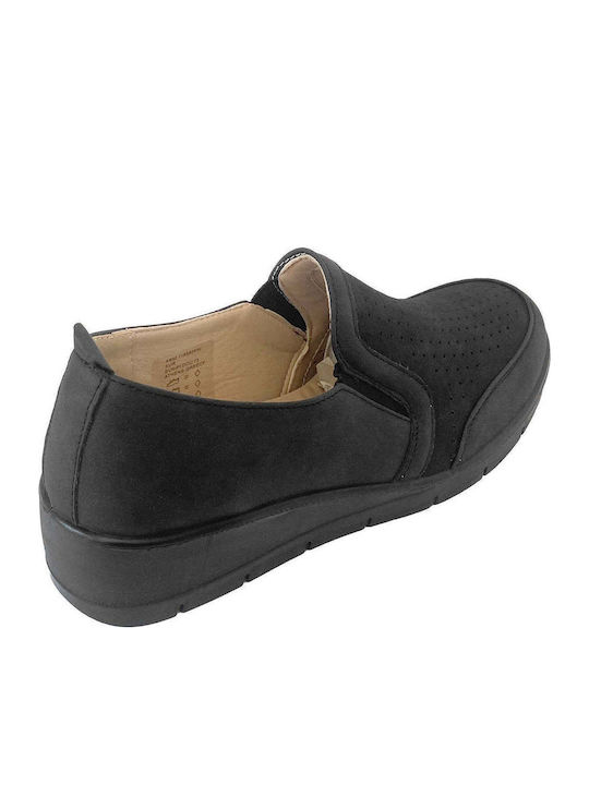 Γυναικεία Slip-On από Συνθετικό Δέρμα Μαύρα