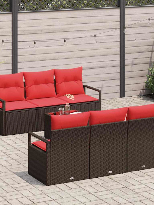Garten- und Outdoor-Möbelsets Typsatz Wohnzimmer 7 Stück Beige mit Kissen