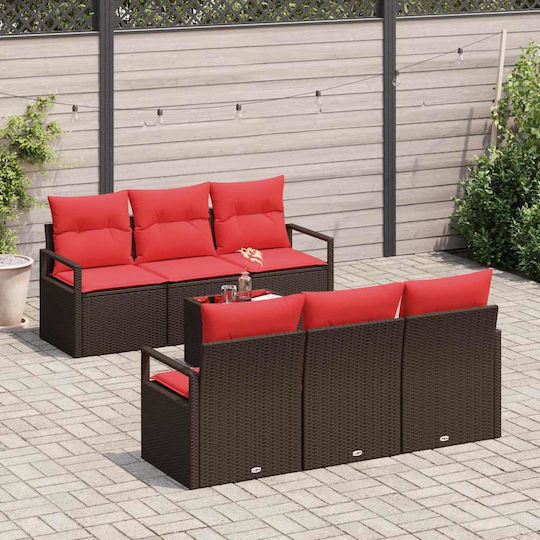 Garten- und Outdoor-Möbelsets Typsatz Wohnzimmer 7 Stück Beige mit Kissen