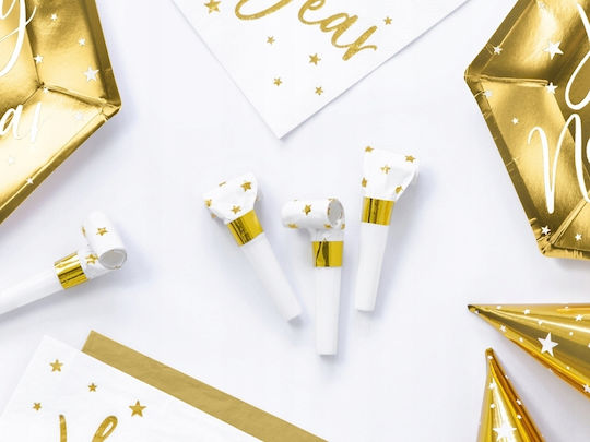 Paper Star Whistles White 1 Pack 6 Pcs