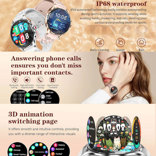 Smartwatch Microwear H03 Pink Silicone