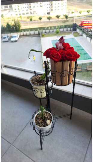 SteweHome Black Metal Plant Stand 18x18cm