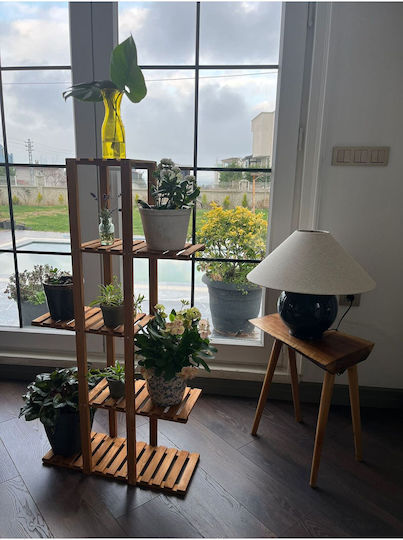 SteweHome Wooden Brown Plant Stand Shelf 22.5x20x113cm