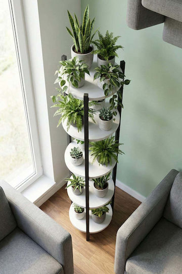 SteweHome Metal Black Plant Stand Shelf