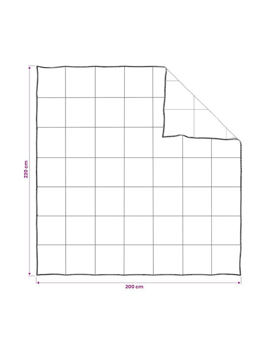 vidaXL Double Quilt Set 200x220cm White 2 Pieces 150 GSM