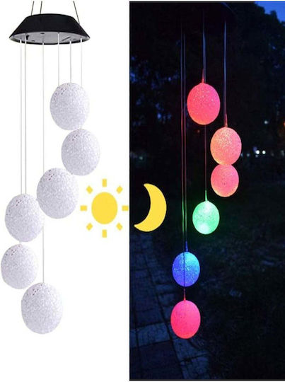 SteweHome Set of 6 Solar Ball Lights Red with Photocell