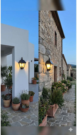 SteweHome Επιτοίχιο Ηλιακό Φωτιστικό Φανάρι με Αισθητήρα Κίνησης