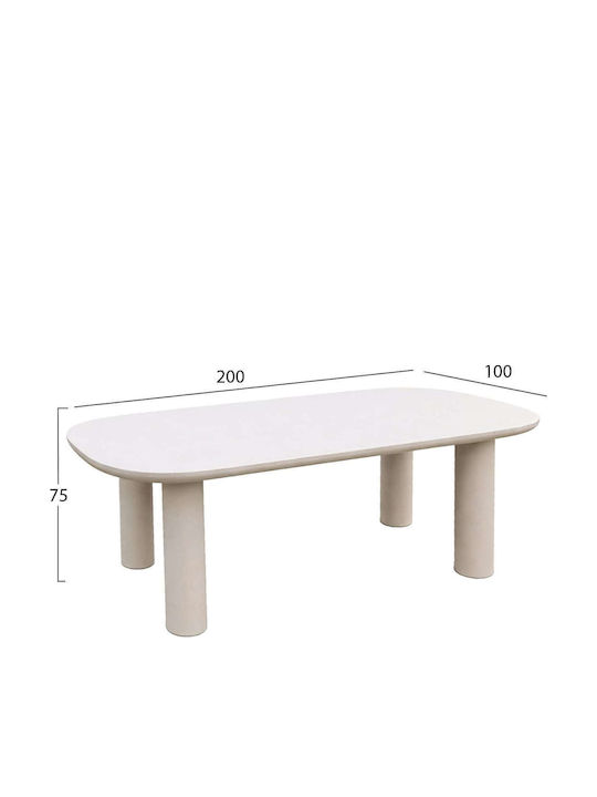 Dining Room Table from Concrete Beige 200x100x75cm