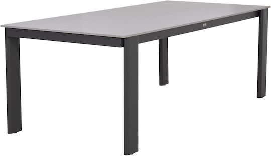 Dining Room Table with Stone Surface Grey 220x100x76cm