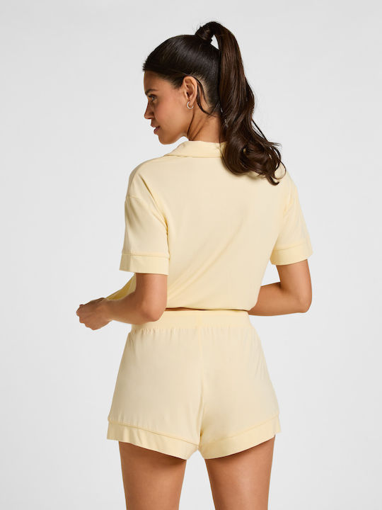 Hunkemöller Summer Women's Pyjama Set Yellow Jersey Essential Hunkemöller Summer Women's Pyjama Set Yellow Jersey Essential