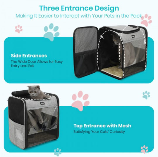 Miss Lulu Dog Backpack for Carrying Dogs/Cats Grey