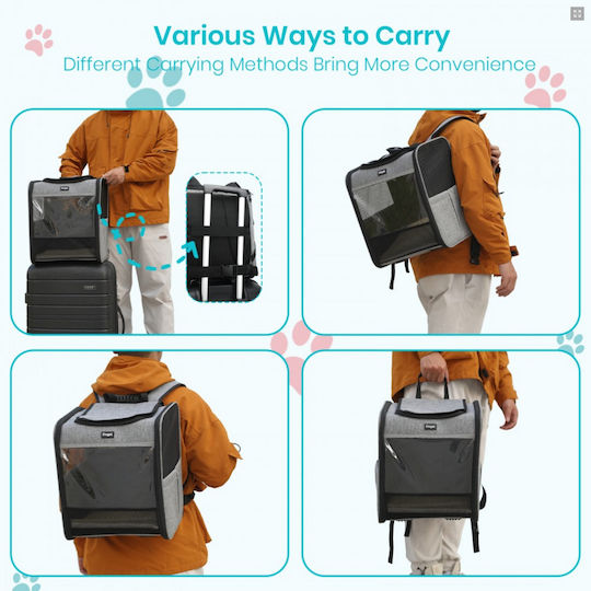 Miss Lulu Dog Backpack for Carrying Dogs/Cats Grey