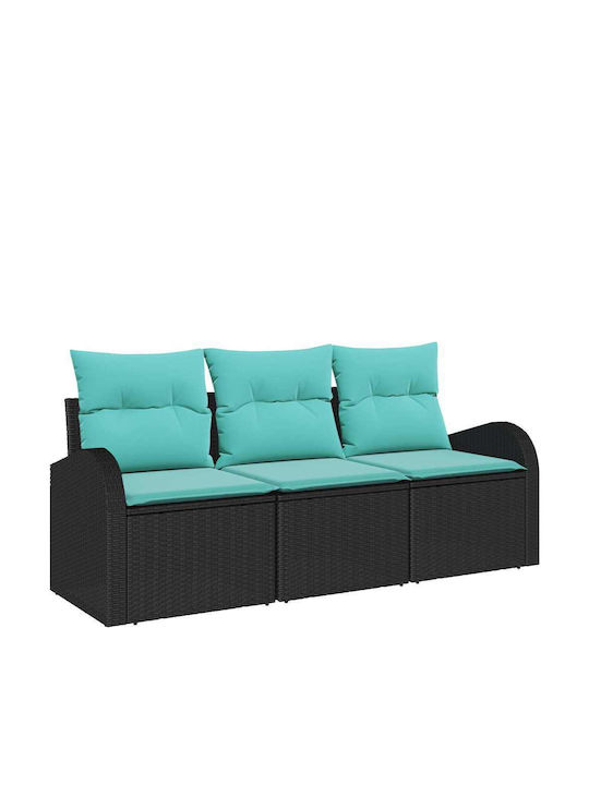 Three-Seater Outdoor Rattan Sofa With Cushions