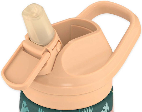 Cool Bottles Καπάκι & Βουρτσάκι Μπουκάλι Kiddie 350ml Ροδακινί