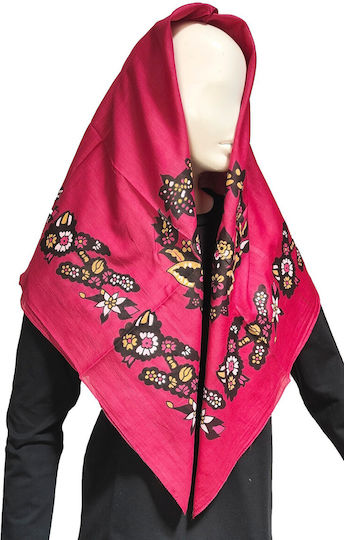 Island Women’s Large Headscarf of Traditional Cypriot Costume Burgundy Mark212 Burgundy