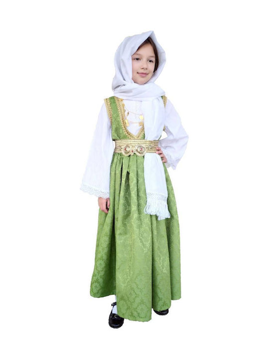 Traditional Kids Costume with Buckle with 3 Rows Necklace with 45 Coins