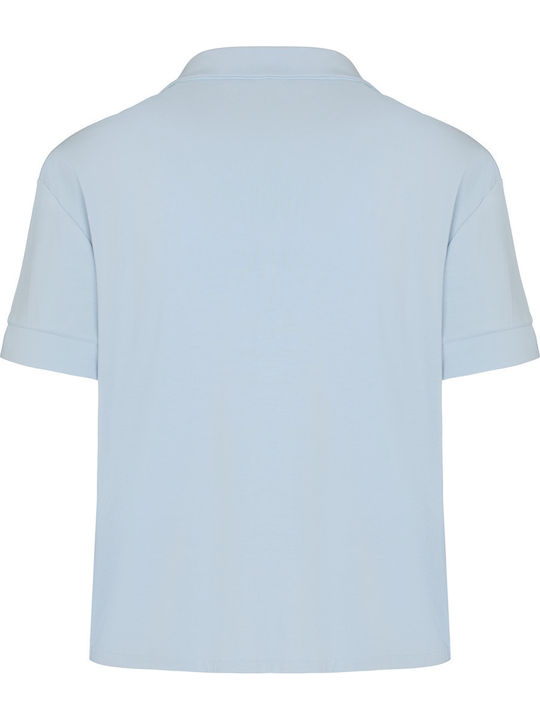 Hunkemöller Summer Women's Pyjama Blouse Blue Jersey Essential