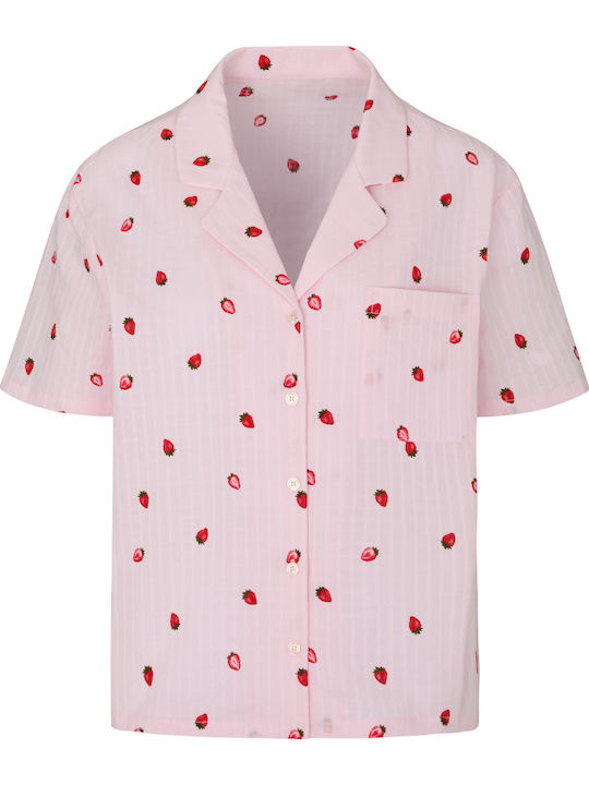Hunkemöller Summer Women's Pyjama Blouse Woven Strawberry