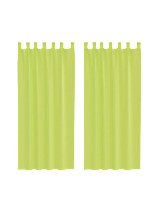 vidaXL Set Perdele Cu Capse Husă Verde Măr 140x225cm