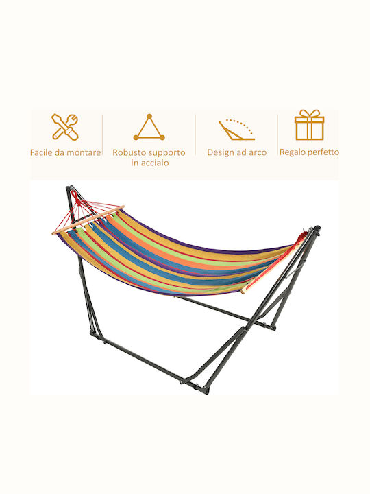 Outsunny Αιώρα Υφασμάτινη με Βάση Πολύχρωμη 270x100εκ. Outsunny Αιώρα Υφασμάτινη με Βάση Πολύχρωμη 270x100εκ.