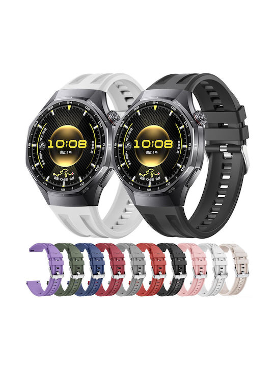 Huawei Watch Gt 6 Pro Seamless Connection Double Groove Non Porous Solid Color Silicone Strap Red
