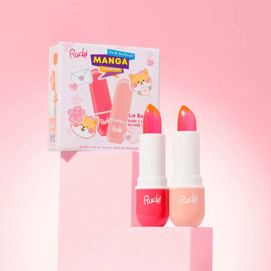 Rude Cosmetics Lip Care Set Wasser-Melone Und Pfirsich Kuss 3,5 g