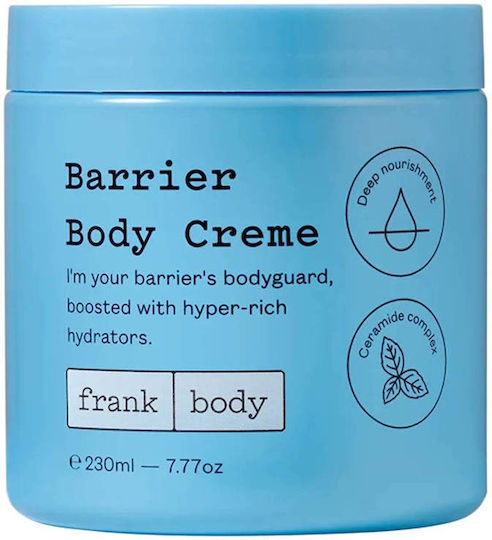 Frank Body Moisturizing Body Cream with Niacinamide Ceramides and Shea Butter for Dry and Sensitive Skin 230ml
